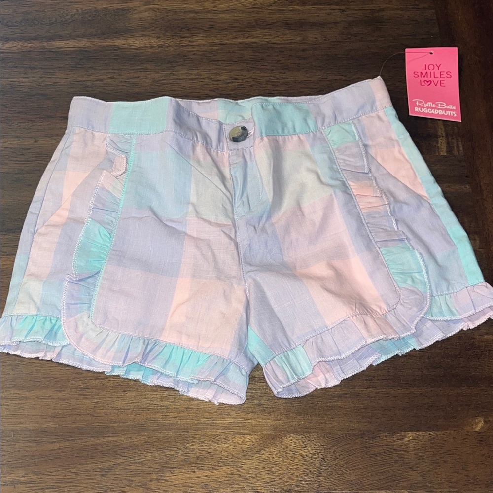 New Ruffle Butts Pastel girls  Shorts ruffle trim size 8